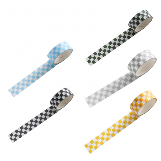 1 Roll Washi Tape Sticky Adhesive Clear Print Removable Fade-resistant Scrapbooking Washi Checkerboard Pattern Paper Tape for Kids 1 Roll Washi Tape Sticky Adhesive Clear Print Removable Fade-resistant Scrapbooking Washi Checkerboard Pattern Paper Tape for Kids