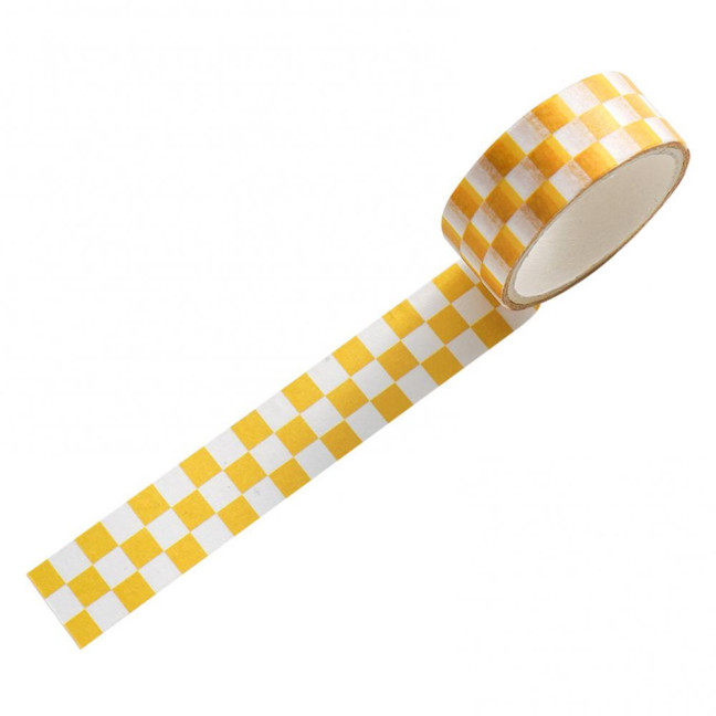 1 Roll Washi Tape Sticky Adhesive Clear Print Removable Fade-resistant Scrapbooking Washi Checkerboard Pattern Paper Tape for Kids 1 Roll Washi Tape Sticky Adhesive Clear Print Removable Fade-resistant Scrapbooking Washi Checkerboard Pattern Paper Tape for Kids
