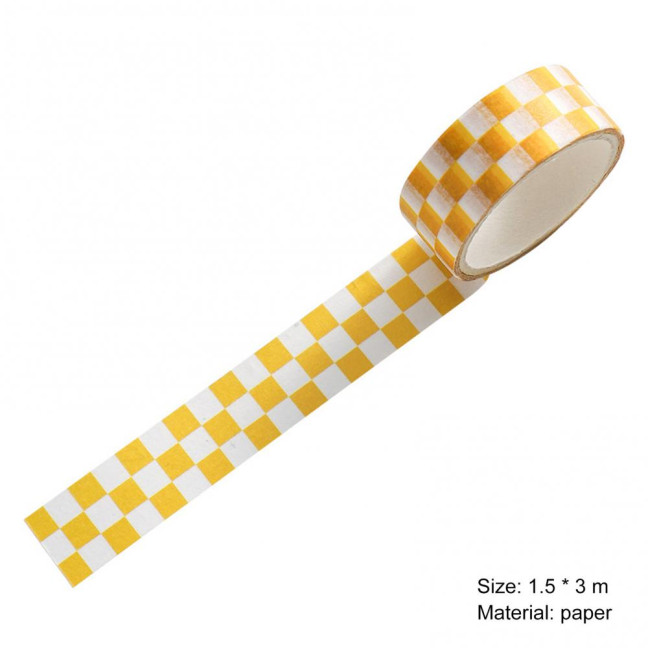 1 Roll Washi Tape Sticky Adhesive Clear Print Removable Fade-resistant Scrapbooking Washi Checkerboard Pattern Paper Tape for Kids 1 Roll Washi Tape Sticky Adhesive Clear Print Removable Fade-resistant Scrapbooking Washi Checkerboard Pattern Paper Tape for Kids