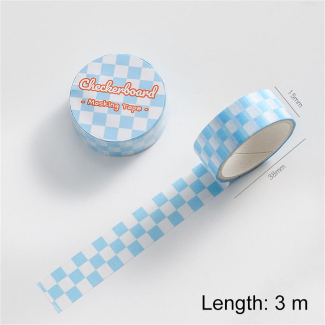 1 Roll Washi Tape Sticky Adhesive Clear Print Removable Fade-resistant Scrapbooking Washi Checkerboard Pattern Paper Tape for Kids 1 Roll Washi Tape Sticky Adhesive Clear Print Removable Fade-resistant Scrapbooking Washi Checkerboard Pattern Paper Tape for Kids