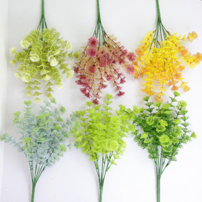 Realistic Artificial Grass Decorative Delicate No Watering Natural 7 Fork Green Simulation Plant Home Decor