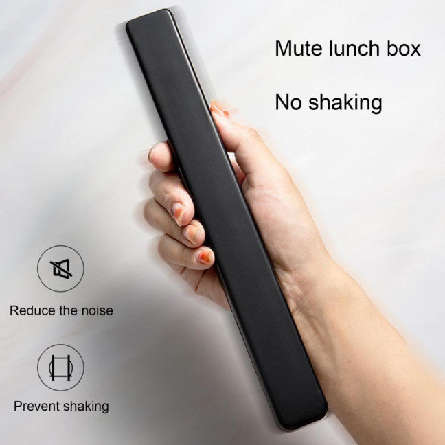 1 Set Stainless Steel Chopsticks with Case Reusable Easy to Clean Rustproof Non-slip Eating Dishwasher Safe Lunch Chopsticks Dinnerware