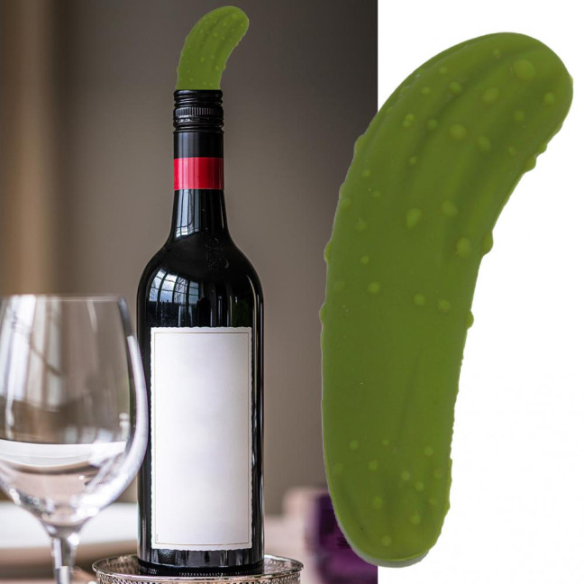 Silicone Stopper Resealable Flexible Long Term Use No Odor Wear-resistant Good Sealing Performance Cucumber Shape Beer Champagne Wine Cork Plug for Home