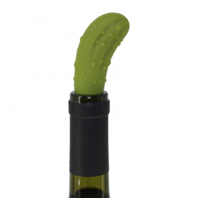 Silicone Stopper Resealable Flexible Long Term Use No Odor Wear-resistant Good Sealing Performance Cucumber Shape Beer Champagne Wine Cork Plug for Home