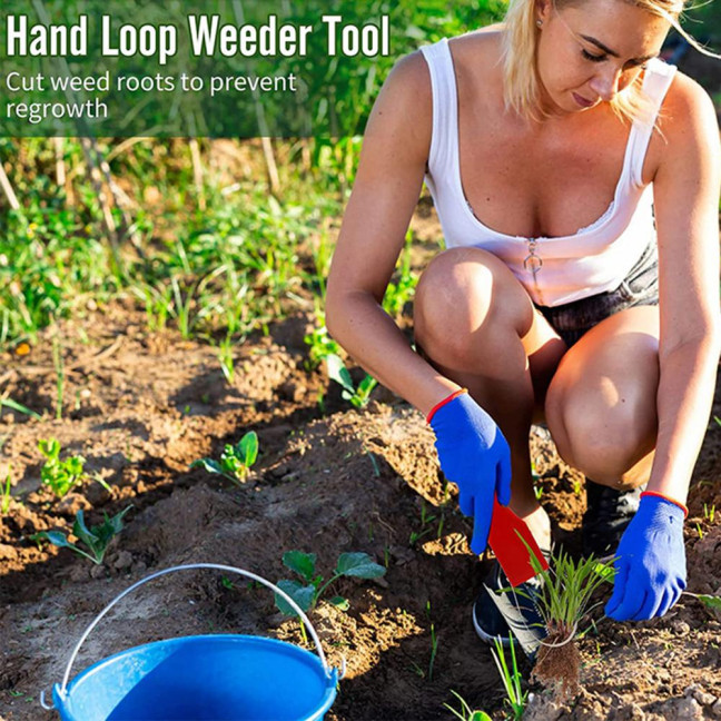 Hand Loop Weeder Manual Cut Weed Roots Metal Sharp Blade Weed Remover Yard Accessories
