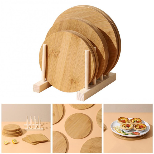 Wooden Coaster Heat-resistant Durable Polished Portable Flexible Anti-scalding Easy to Clean Hot Beverage Coffee Drinking Cup Pad Desktop Decor