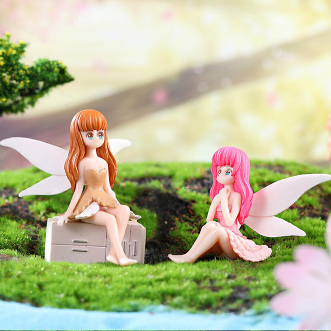 Childlike Fairy Statue Handmade Delicate Creative Sweet Add Romantic Fairy Girl Figurine Home Decor