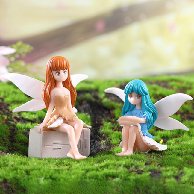 Childlike Fairy Statue Handmade Delicate Creative Sweet Add Romantic Fairy Girl Figurine Home Decor