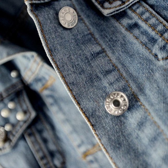 Women Denim Jacket Solid Color Single-breasted Short Breathable Keep Warm Beads Decor Long Sleeves Cardigan Imitation Pearl Autumn Coat Female Clothes