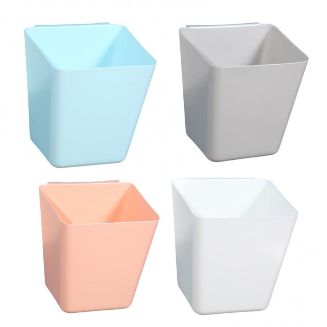 Hanging Basket Hook Design Easy Hanging Large Capacity Moisture-proof Wide Mouth Storage Plastic Space Saving Storage Bucket for Bedroom