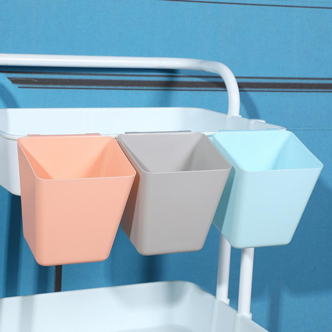 Hanging Basket Hook Design Easy Hanging Large Capacity Moisture-proof Wide Mouth Storage Plastic Space Saving Storage Bucket for Bedroom