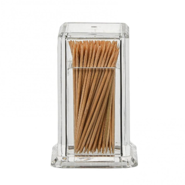 Thicken Toothpick Holder Cotton Swab Box Acrylic Home Use Table Small Transparent Toothpick Canister for Dining Room