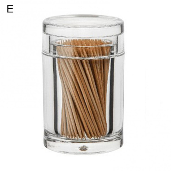 Thicken Toothpick Holder Cotton Swab Box Acrylic Home Use Table Small Transparent Toothpick Canister for Dining Room