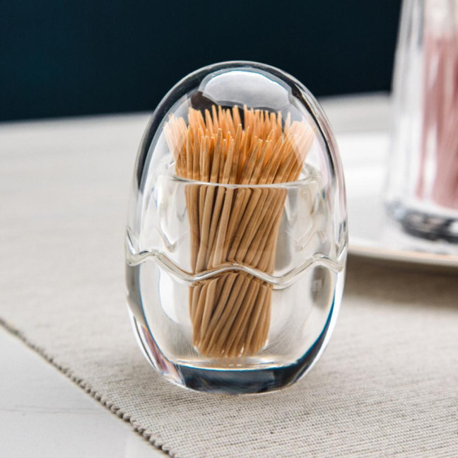 Thicken Toothpick Holder Cotton Swab Box Acrylic Home Use Table Small Transparent Toothpick Canister for Dining Room