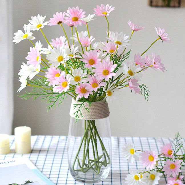 5 Heads Artificial Flower UV Resistant Silk Colorful Fake Flower Decor Handcraft Flower Model Wild Floral Arrangements Home Decor 5 Heads Artificial Flower UV Resistant Silk Colorful Fake Flower Decor Handcraft Flower Model Wild Floral Arrangements Home Decor