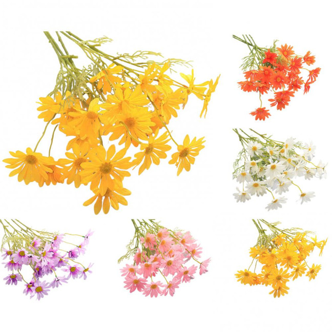 5 Heads Artificial Flower UV Resistant Silk Colorful Fake Flower Decor Handcraft Flower Model Wild Floral Arrangements Home Decor 5 Heads Artificial Flower UV Resistant Silk Colorful Fake Flower Decor Handcraft Flower Model Wild Floral Arrangements Home Decor