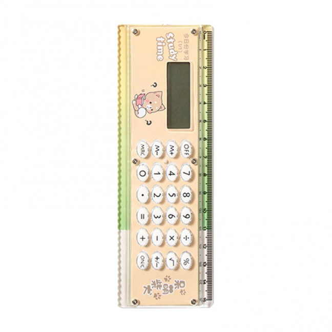 Ruler Calculator Multifunctional Large Display Screen Stationery 8 Digits Handheld Calculator for School