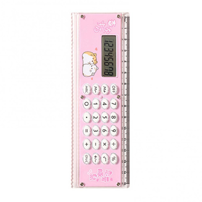 Ruler Calculator Multifunctional Large Display Screen Stationery 8 Digits Handheld Calculator for School