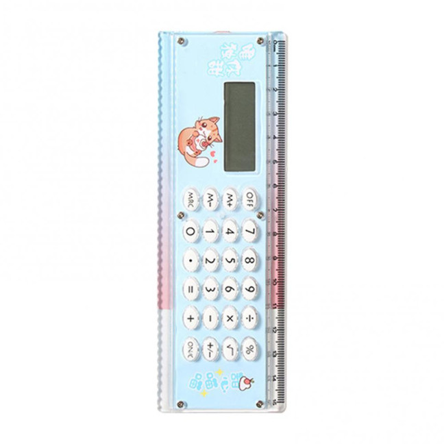 Ruler Calculator Multifunctional Large Display Screen Stationery 8 Digits Handheld Calculator for School
