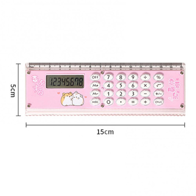 Ruler Calculator Multifunctional Large Display Screen Stationery 8 Digits Handheld Calculator for School