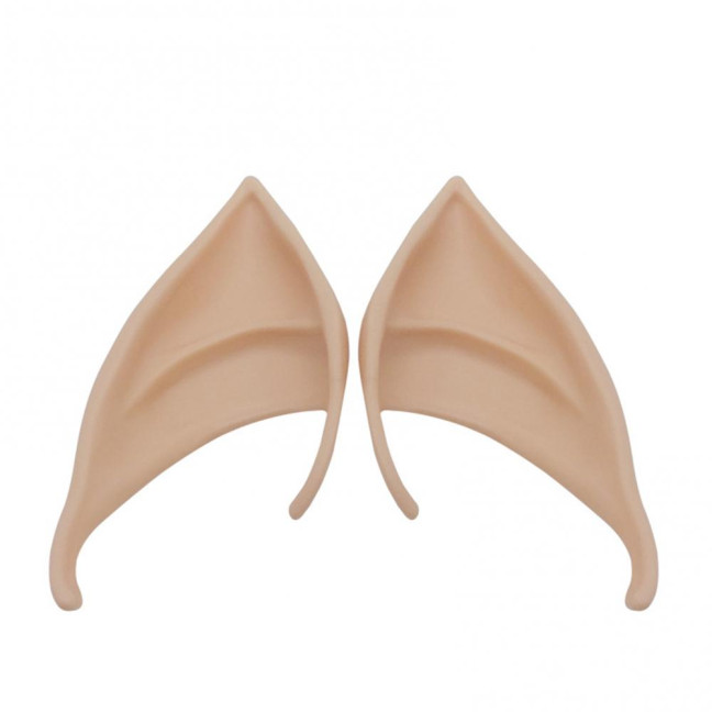 1Pair Elf Ears High Simulation Flexible Pointed Tip Luminous Glitter Cosplay Props Latex Halloween Costume Party Fairy Ears for Festival