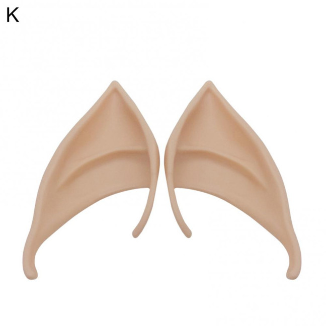 1Pair Elf Ears High Simulation Flexible Pointed Tip Luminous Glitter Cosplay Props Latex Halloween Costume Party Fairy Ears for Festival