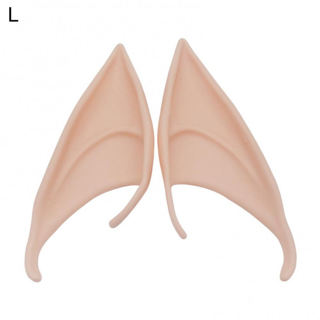 1Pair Elf Ears High Simulation Flexible Pointed Tip Luminous Glitter Cosplay Props Latex Halloween Costume Party Fairy Ears for Festival