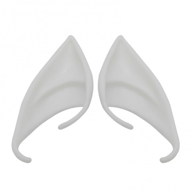 1Pair Elf Ears High Simulation Flexible Pointed Tip Luminous Glitter Cosplay Props Latex Halloween Costume Party Fairy Ears for Festival