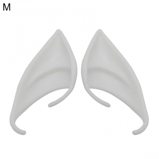 1Pair Elf Ears High Simulation Flexible Pointed Tip Luminous Glitter Cosplay Props Latex Halloween Costume Party Fairy Ears for Festival