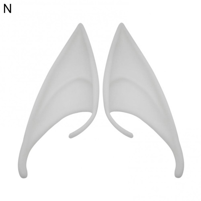 1Pair Elf Ears High Simulation Flexible Pointed Tip Luminous Glitter Cosplay Props Latex Halloween Costume Party Fairy Ears for Festival