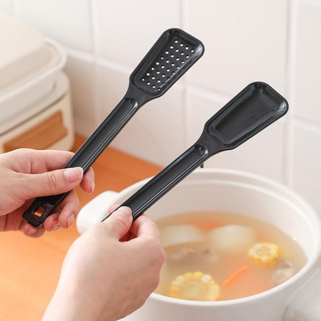 Anti-scalding 2 in 1 Food Tong Non-slip Comfortable Grip Detachable Kitchen Utensil Heat Resistant Long Handle Bread Clip