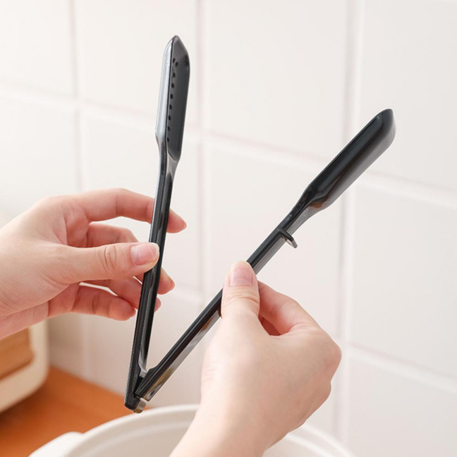 Anti-scalding 2 in 1 Food Tong Non-slip Comfortable Grip Detachable Kitchen Utensil Heat Resistant Long Handle Bread Clip