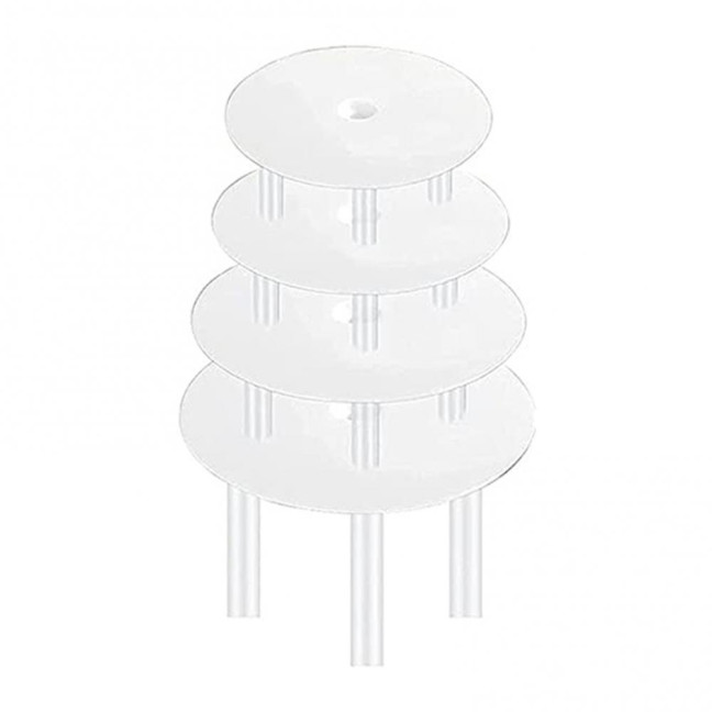 1 Set Reusable Round Cake Spacers Waterproof BPA Free Stacking Cake Stand 12 Cake Rods 4 Cake Separator Plates for Cakes of 4/6/8/10 Inches