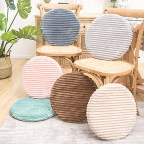 Seat Cushion Cover Soft Protective Solid Color Round Stool  Chair Seat Flannel Protector Home Decor for Banquet