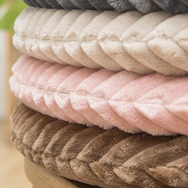 Seat Cushion Cover Soft Protective Solid Color Round Stool  Chair Seat Flannel Protector Home Decor for Banquet