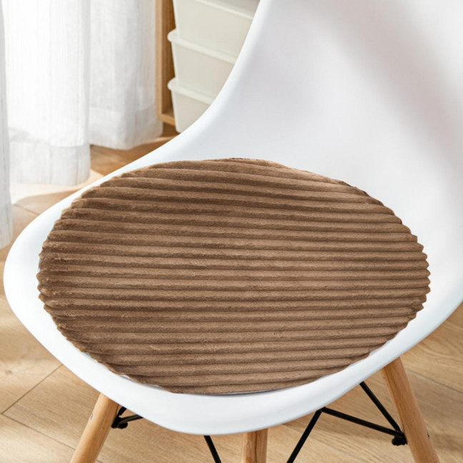 Seat Cushion Cover Soft Protective Solid Color Round Stool  Chair Seat Flannel Protector Home Decor for Banquet