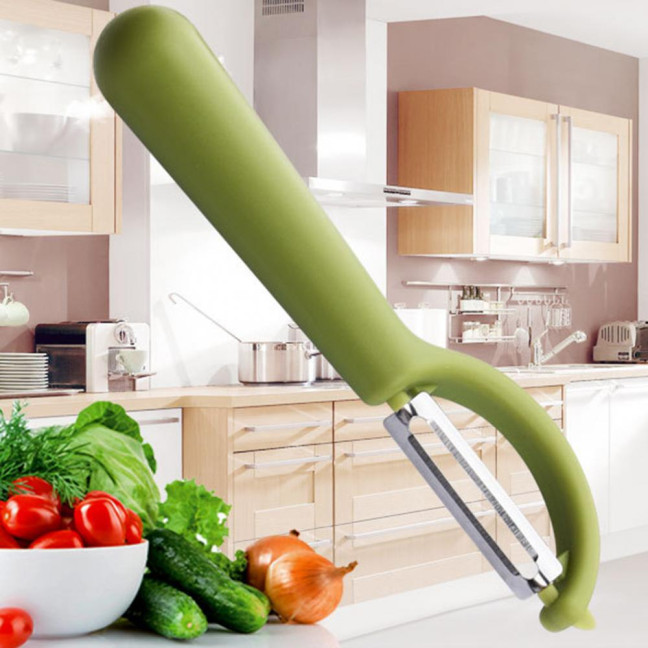 Non-slip Round Handle Comfortable Grip Fruit Peeler Easy to Clean Matte Surface Multi-functional Stainless Steel Sharp Blade Vegetable Peeler for Home