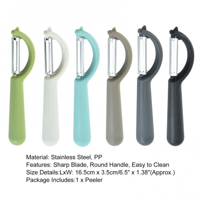 Non-slip Round Handle Comfortable Grip Fruit Peeler Easy to Clean Matte Surface Multi-functional Stainless Steel Sharp Blade Vegetable Peeler for Home