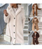 Women Trench Coat Plush Thicken Overcoat Autumn Winter Single-breasted Teddy Jacket Long Style Outwear Streetwear
