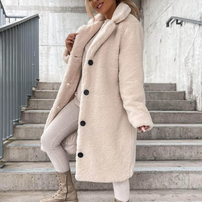 Women Trench Coat Plush Thicken Overcoat Autumn Winter Single-breasted Teddy Jacket Long Style Outwear Streetwear Women Trench Coat Plush Thicken Overcoat Autumn Winter Single-breasted Teddy Jacket Long Style Outwear Streetwear