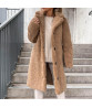 Women Trench Coat Plush Thicken Overcoat Autumn Winter Single-breasted Teddy Jacket Long Style Outwear Streetwear