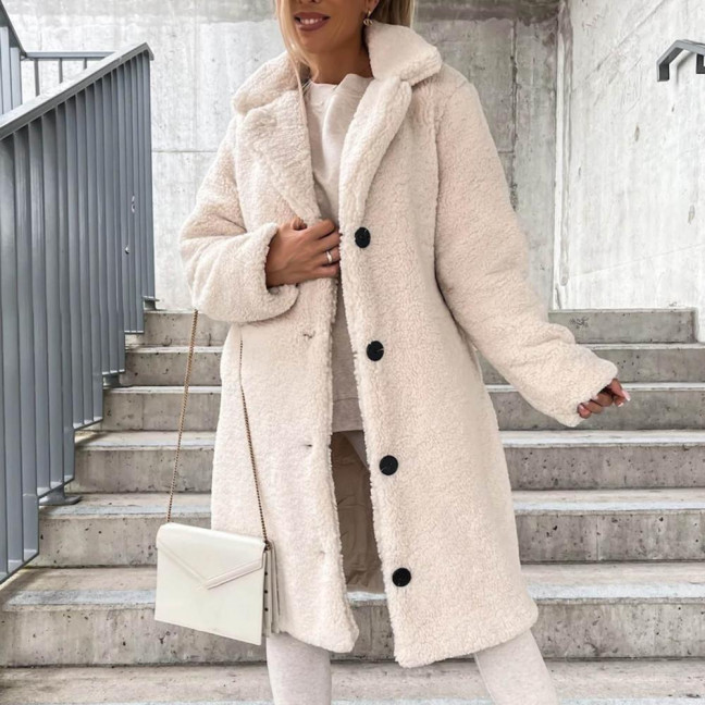 Women Trench Coat Plush Thicken Overcoat Autumn Winter Single-breasted Teddy Jacket Long Style Outwear Streetwear Women Trench Coat Plush Thicken Overcoat Autumn Winter Single-breasted Teddy Jacket Long Style Outwear Streetwear