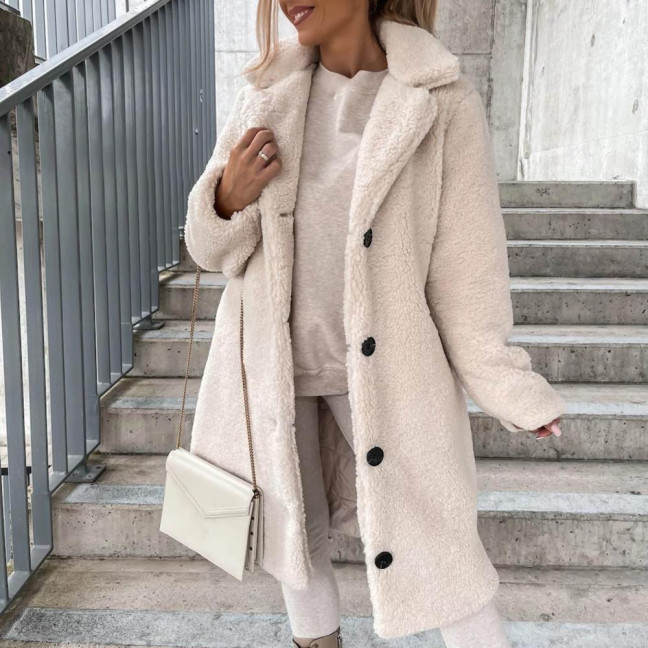 Women Trench Coat Plush Thicken Overcoat Autumn Winter Single-breasted Teddy Jacket Long Style Outwear Streetwear Women Trench Coat Plush Thicken Overcoat Autumn Winter Single-breasted Teddy Jacket Long Style Outwear Streetwear