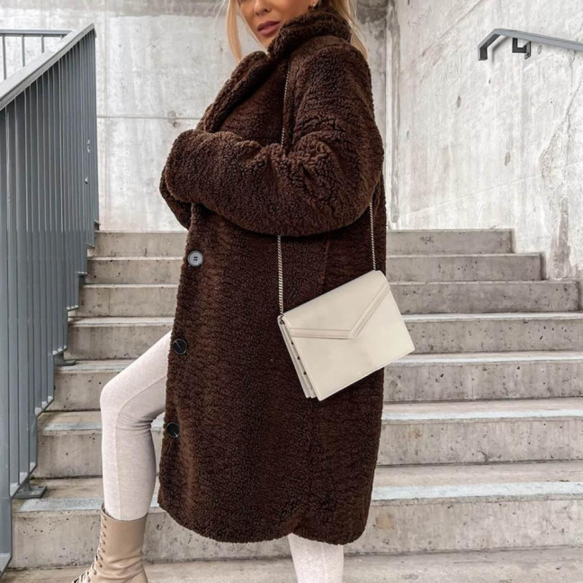 Women Trench Coat Plush Thicken Overcoat Autumn Winter Single-breasted Teddy Jacket Long Style Outwear Streetwear Women Trench Coat Plush Thicken Overcoat Autumn Winter Single-breasted Teddy Jacket Long Style Outwear Streetwear