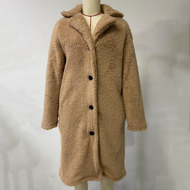 Women Trench Coat Plush Thicken Overcoat Autumn Winter Single-breasted Teddy Jacket Long Style Outwear Streetwear Women Trench Coat Plush Thicken Overcoat Autumn Winter Single-breasted Teddy Jacket Long Style Outwear Streetwear