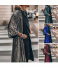 3/4 Sleeve Open Stitch Loose Fit Cardigan Coat Women Shiny Sequins Mid-length Cape Jacket Streetwear