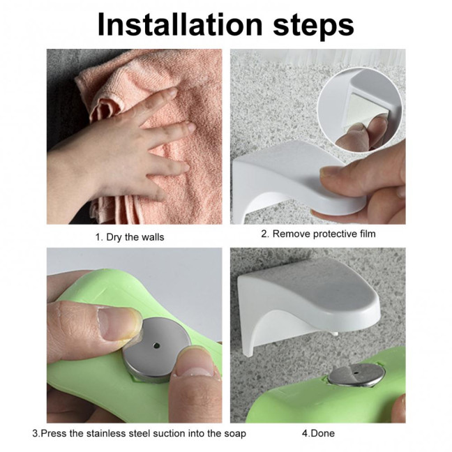 Soap Holder Easy to Use Punch-free Simple Installation Drain Design Stable Space-saving ABS Magnetic Suction Soap Storage Holder Bathroom Accessories Soap Holder Easy to Use Punch-free Simple Installation Drain Design Stable Space-saving ABS Magnetic Suction Soap Storage Holder Bathroom Accessories