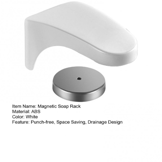Soap Holder Easy to Use Punch-free Simple Installation Drain Design Stable Space-saving ABS Magnetic Suction Soap Storage Holder Bathroom Accessories Soap Holder Easy to Use Punch-free Simple Installation Drain Design Stable Space-saving ABS Magnetic Suction Soap Storage Holder Bathroom Accessories