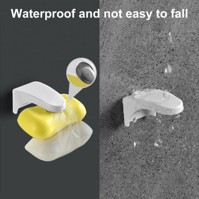 Soap Holder Easy to Use Punch-free Simple Installation Drain Design Stable Space-saving ABS Magnetic Suction Soap Storage Holder Bathroom Accessories Soap Holder Easy to Use Punch-free Simple Installation Drain Design Stable Space-saving ABS Magnetic Suction Soap Storage Holder Bathroom Accessories