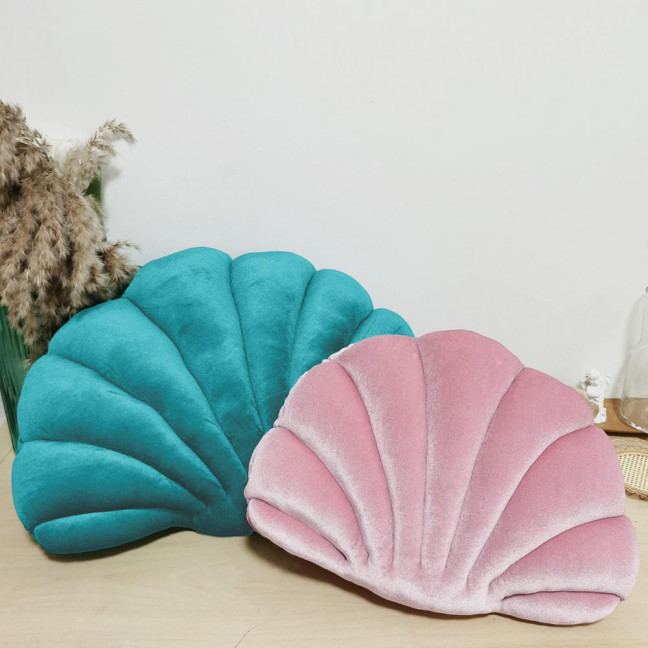 Throw Pillow Non-shedding Tear-Resistant High Elasticity Good Rebound Full Filling Breathable Shell Shape Throw Pillow Doll Home Decor